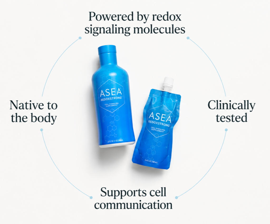 ASEA Redox Supplement bottle and to-go pouches
